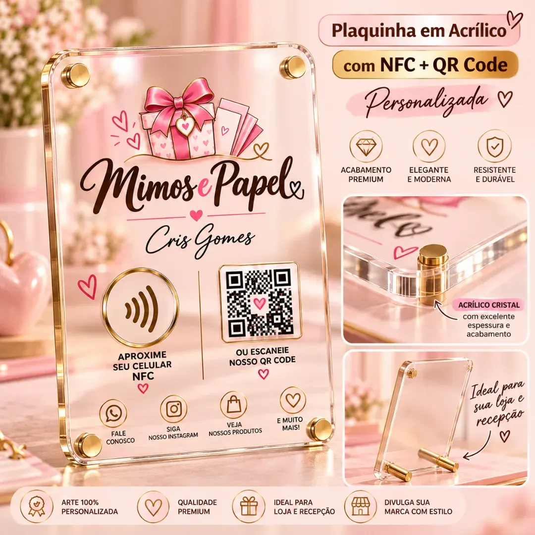 Tag com aproximação e QRCode para ecommerce, PIX, Google e redes sociais — foto 1